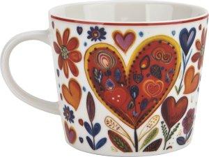 Filiżanka porcelanowa 220 ml + spodek Kolorowe Serca 4 5