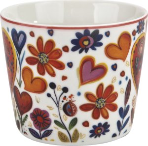 Filiżanka porcelanowa 220 ml + spodek Kolorowe Serca 4 7