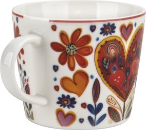 Filiżanka porcelanowa 220 ml + spodek Kolorowe Serca 4 8