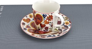 Filiżanka porcelanowa 220 ml + spodek Kolorowe Serca 4 10