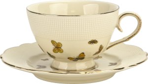 Filiżanka porcelanowa 260 ml + spodek Motylki 1