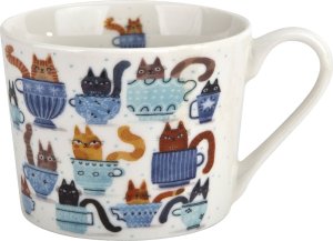 Filiżanka porcelanowa 230 ml + spodek Koty w filiżankach 3