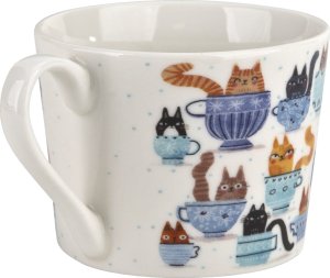 Filiżanka porcelanowa 230 ml + spodek Koty w filiżankach 7