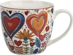 Kubek porcelanowy 460 ml Kolorowe Serca 2 1