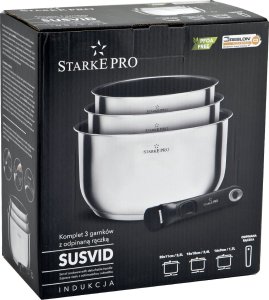 Komplet 3 garnków z odpinaną rączką SUSVID na indukcję 9