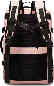 Plecak wodoodporny Bange na laptopa 15.6" miejski podróżny 47x31x15-25 cm do pracy samolotu męski damski z portem USB Różowy 5