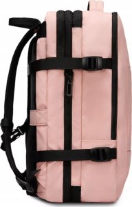 Plecak wodoodporny Bange na laptopa 15.6" miejski podróżny 47x31x15-25 cm do pracy samolotu męski damski z portem USB Różowy 9
