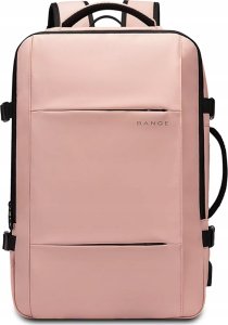 Plecak wodoodporny Bange na laptopa 15.6" miejski podróżny 47x31x15-25 cm do pracy samolotu męski damski z portem USB Różowy 10