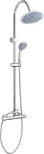 Shower system INVENA GRACJA, rain and hand shower, mixer, chrome finish. 3