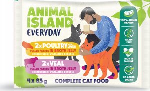Animal Island Jelly Everyday z wątróbką i cielęciną 4x85g 1