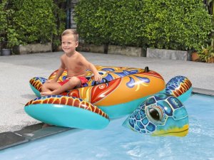 Bestway Dmuchany materac z uchwytami ŻÓŁW Nadruk Majolika 183x173cm 41523 13