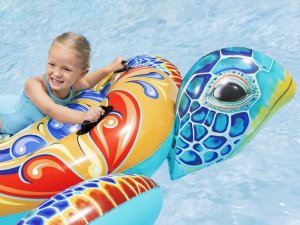 Bestway Dmuchany materac z uchwytami ŻÓŁW Nadruk Majolika 183x173cm 41523 8