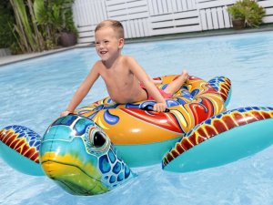 Bestway Dmuchany materac z uchwytami ŻÓŁW Nadruk Majolika 183x173cm 41523 9