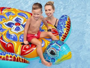 Bestway Dmuchany materac z uchwytami ŻÓŁW Nadruk Majolika 183x173cm 41523 10