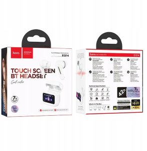HOCO słuchawki bezprzewodowe bluetooth z ekranem dotykowym TWS EQ14 białe 5