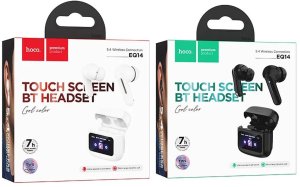 HOCO słuchawki bezprzewodowe bluetooth z ekranem dotykowym TWS EQ14 białe 6