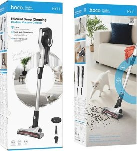 HOCO bezprzewodowy pionowy odkurzacz ze szczotką HY11 biały 8