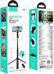 HOCO uchwyt selfie magnetyczny z pilotem bezprzewodowym tripod K25 czarny 7