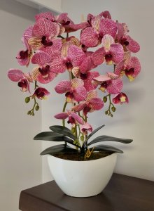 Storczyk sztuczny, kwiaty orchidea 3P, guma, 3