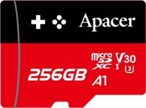 Apacer Gaming card V30 A1, 256GB, micro SDXC, AP256GMCSX10U7-RAGC, UHS-I U3 (Class 10), z adapterm 1