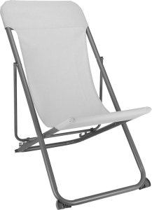 LEŻAK SKŁADANY STALOWY TEXTILENE BIAŁY 3