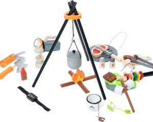 Zestaw Do Biwakowania Drewniany Ognisko Akcesoria 45 El 2