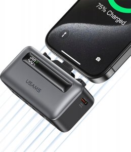 Powerbank USAMS US-CD233 4500mAh USB-C, Lightning 20W PD Fast Charge szary/tarnish 2