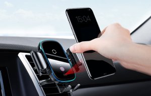 Uchwyt samochodowy na kokpit / szybę / do kratki Baseus z ładowarką 15W Edycja Bayern Monachium (czarny) 3