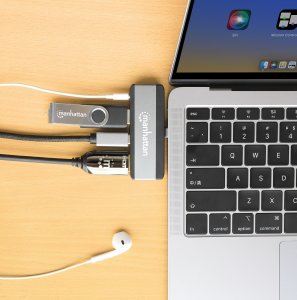 Manhattan 190404 stacja dokująca Przewodowa USB 3.2 Gen 2 (3.1 Gen 2) Type-C Szary 4