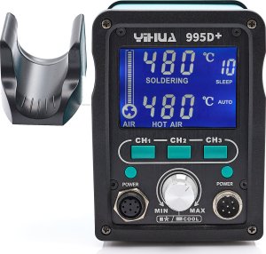 Zestaw Stacja Lutownicza 2w1 Hot-Air Yihua 995D+ Groty 5 szt. + Akcesoria 3