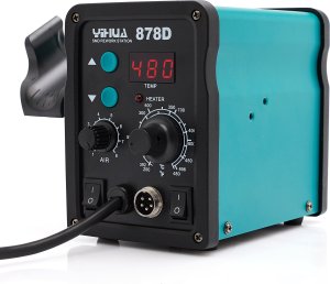 Stacja Lutownicza Hot Air Lutownica 878D Etui 22x Akcesoria do Lutowania 5