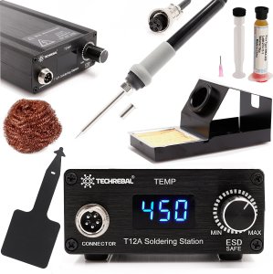 Stacja Lutownicza Techrebal 75W T12A Zestaw do Lutowania Precyzyjnego 1