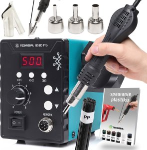 Spawarka Plastiku Lutownica Hot Air Techrebal 858D Pro Dysza But 3 Kanały Pamięci 1