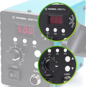 Spawarka Plastiku Lutownica Hot Air Techrebal 858D Pro Dysza But 3 Kanały Pamięci 2