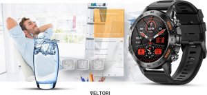 Smartwatch Veltori VT120-1 Czarny Pasek Silikonowy 12