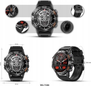 Smartwatch Veltori VT120-1 Czarny Pasek Silikonowy 10