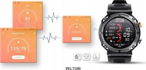 Smartwatch Giewont Smartwatch Veltori VT130-1 Czarny Pasek Silikonowy 12