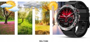 Smartwatch Veltori VT110-1 Czarny Pasek Silikonowy 12