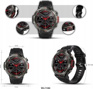 Smartwatch Veltori VT140-1 Czarny Pasek Silikonowy 9