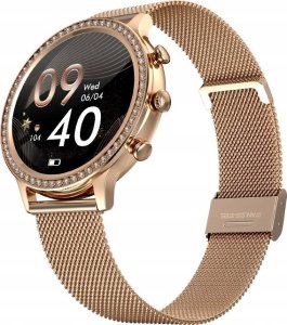 Smartwatch Damski Veltori VT310-1 Złota Bransoleta + Różowy Pasek Silikonowy 4