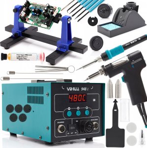 Zestaw Stacja Rozlutownicza 2w1 Yihua 948-I + Uchwyt PCB + Groty + Topnik 1