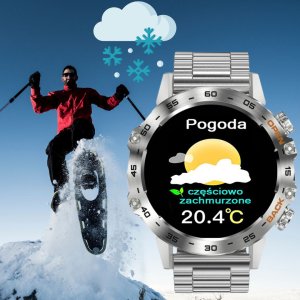 Zegarek męski SMARTWATCH GRAVITY ASTON GT9-3 srebrny/ 3 paski 9