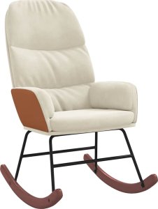 vidaXL Fotel bujany, kremowy, tapicerowany aksamitem 2