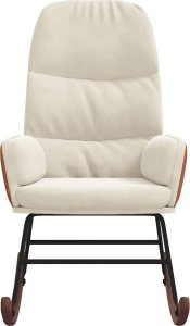 vidaXL Fotel bujany, kremowy, tapicerowany aksamitem 3