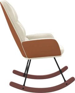 vidaXL Fotel bujany, kremowy, tapicerowany aksamitem 4