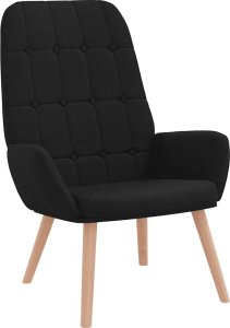 vidaXL Fotel wypoczynkowy, czarny, obity tkaniną 2