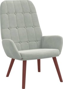 vidaXL Fotel, jasnoszary, obity aksamitem 2