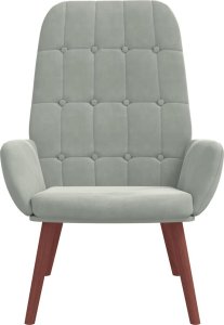 vidaXL Fotel, jasnoszary, obity aksamitem 3