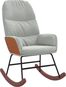 vidaXL Fotel bujany, jasnoszary, tapicerowany aksamitem 2