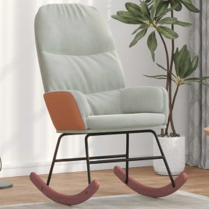 vidaXL Fotel bujany, jasnoszary, tapicerowany aksamitem 3